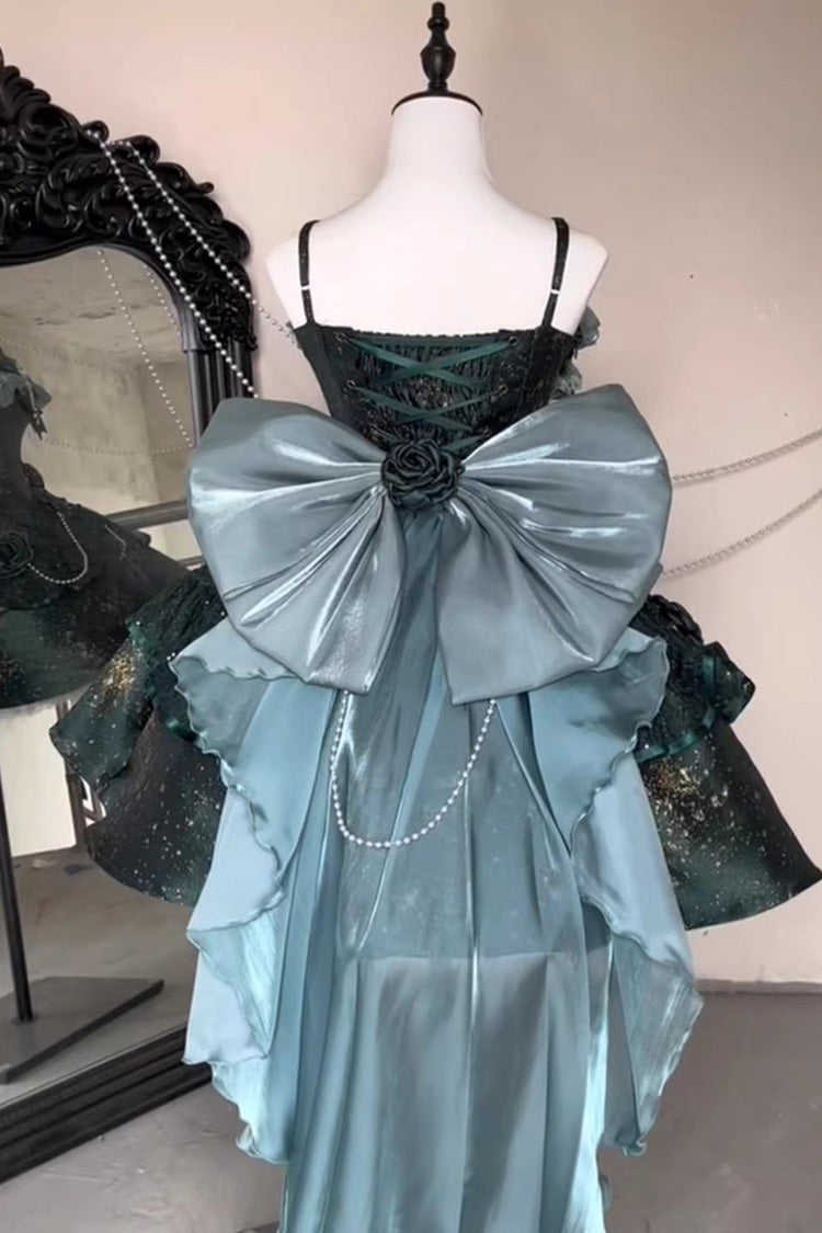 Sweet Lolita JSK - Cosmic Shimmer, 2 Colors, Printed, Halterneck, Bow Detail - additional product view 11