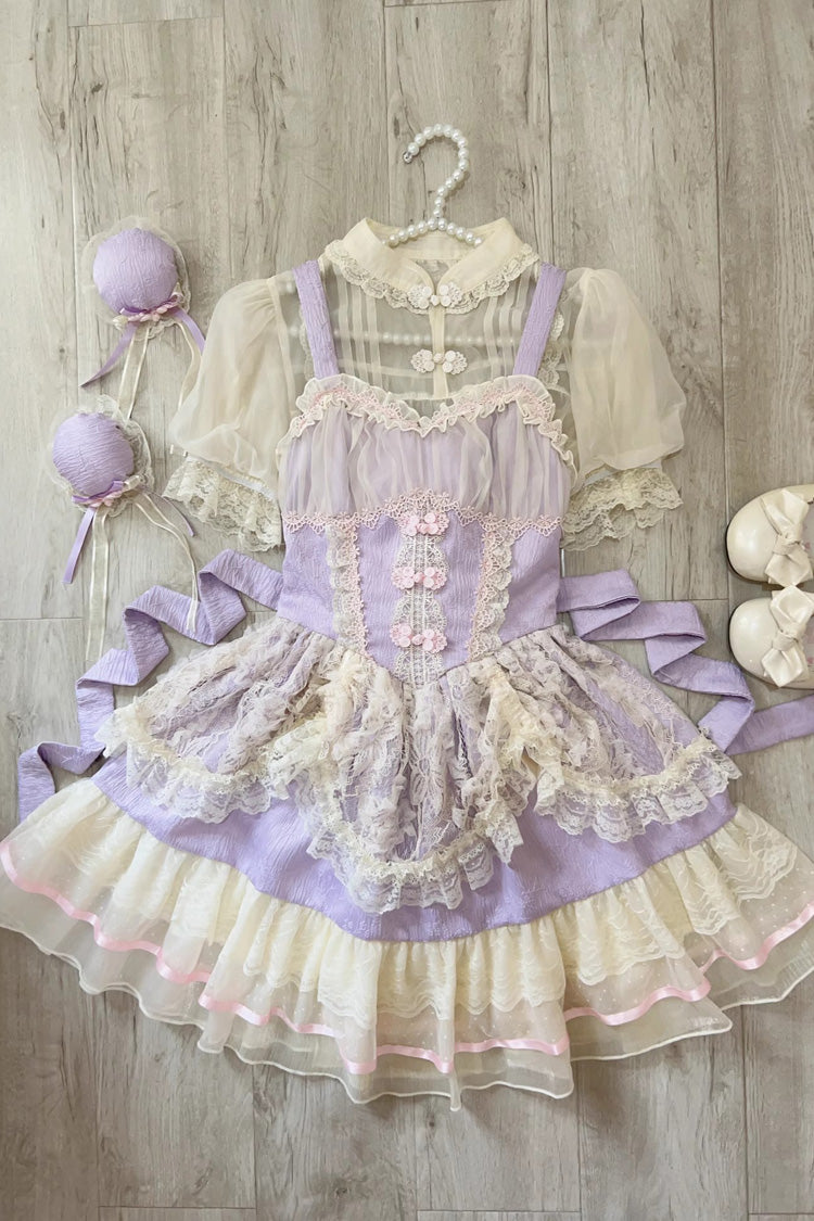 Sweet Lolita JSK - Flower Bud Halterneck Print, 3 Colors, Chinese-Inspired Style - additional product view 15