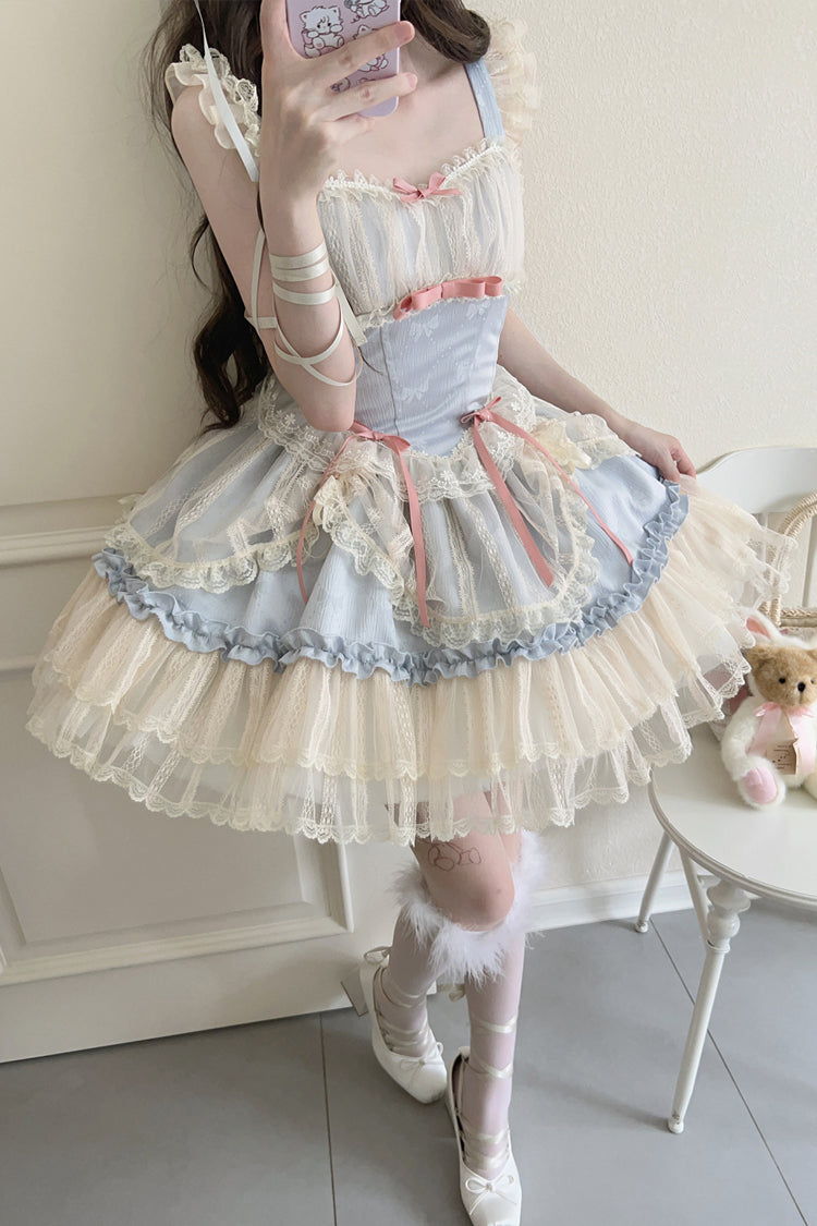 Sweet Lolita JSK - Flower Season, 4 Colors, Ballet-Inspired Style, Bow Detail, Lace Trim - additional product view 19