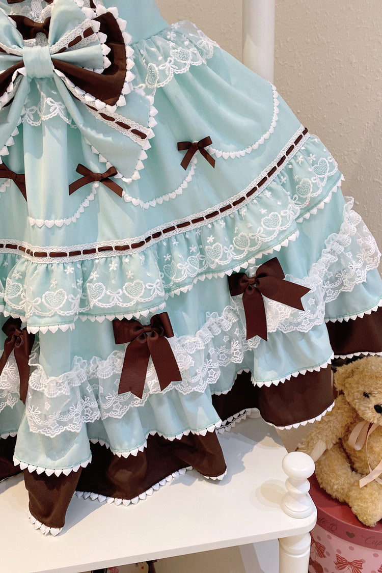 Sweet Lolita JSK - Fondant Cake, Mint-Chocolate, Lace Trim, Ruffled, Layered - additional product view 13