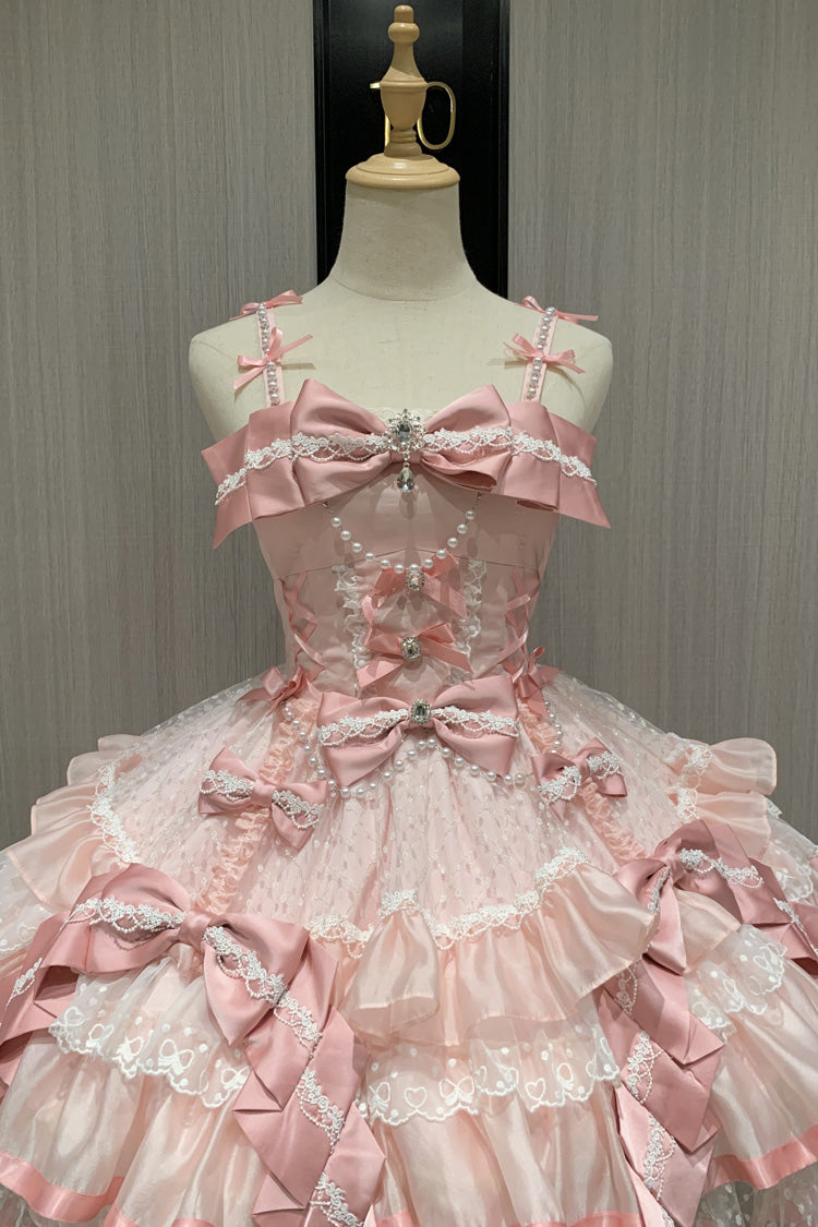 Sweet Lolita JSK - Gem Love, Pink, Lace Trim, Ruffled, Printed - additional product view 9