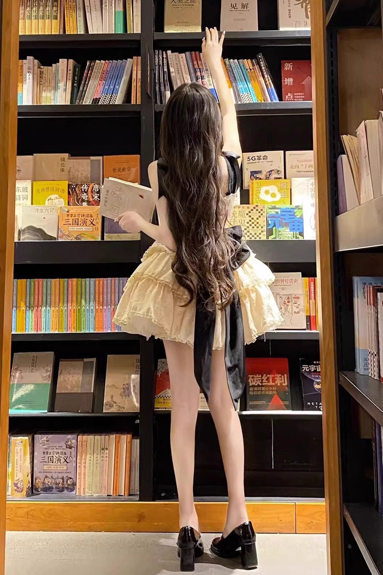 Sweet Lolita JSK - Multi-layer Ballet, Yellow, Bow Detail, Ballet-Inspired Style - additional product view 5