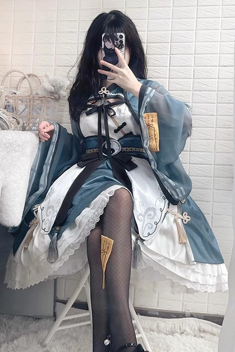 Sweet Lolita JSK - Multi-layer Little Taoist Priest, 2 Colors, Printed, Ruffled - additional product view 8