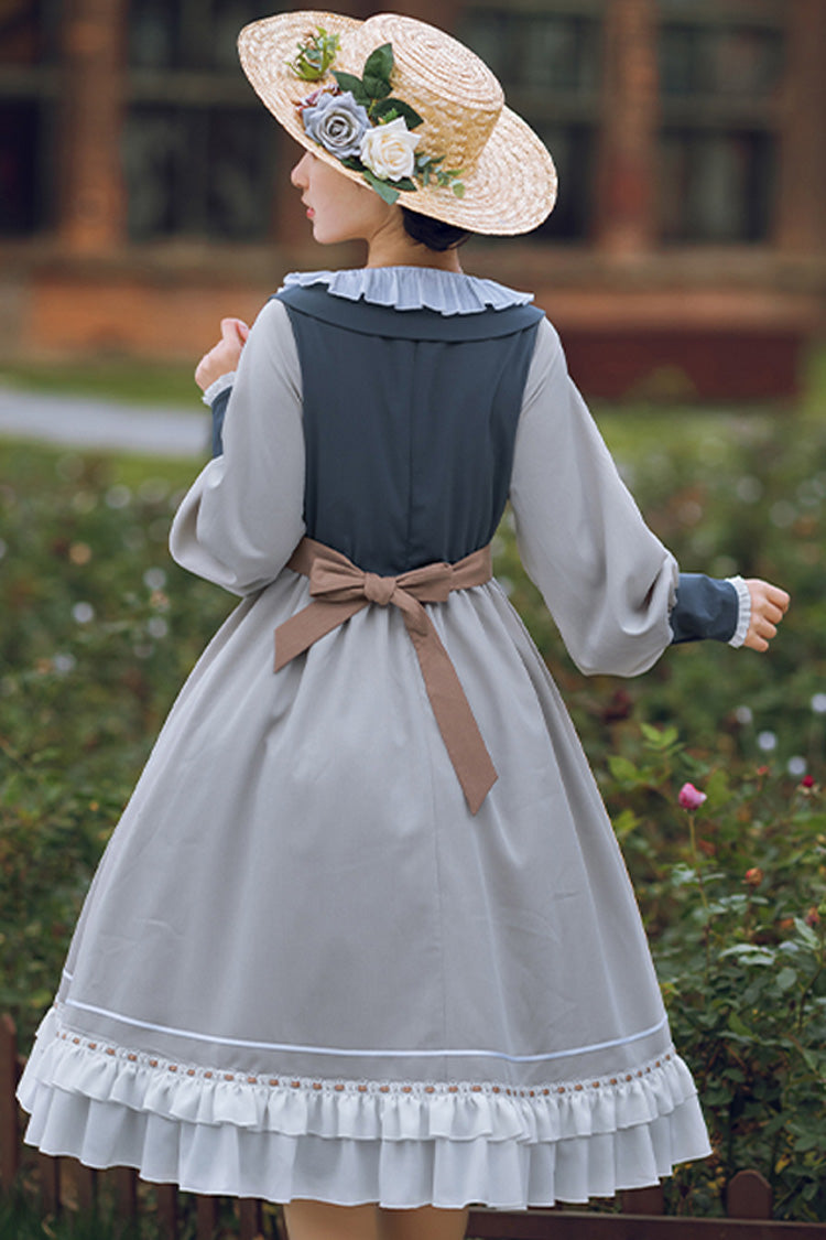 Sweet Lolita OP Dress - Multi-color Detachable Collar, Multi-Color, Detachable Detail - additional product view 3