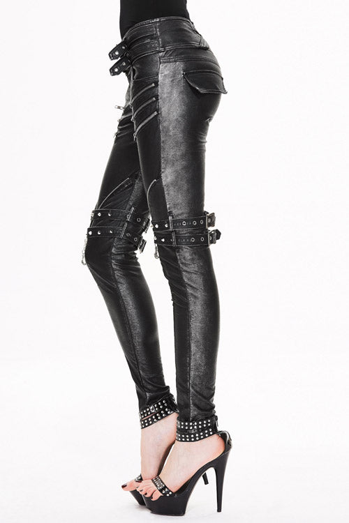 Sweet Lolita Platform Boots - Winter False Hand Rubbed, Black, Zipper Detail, Punk Style - additional product view 2