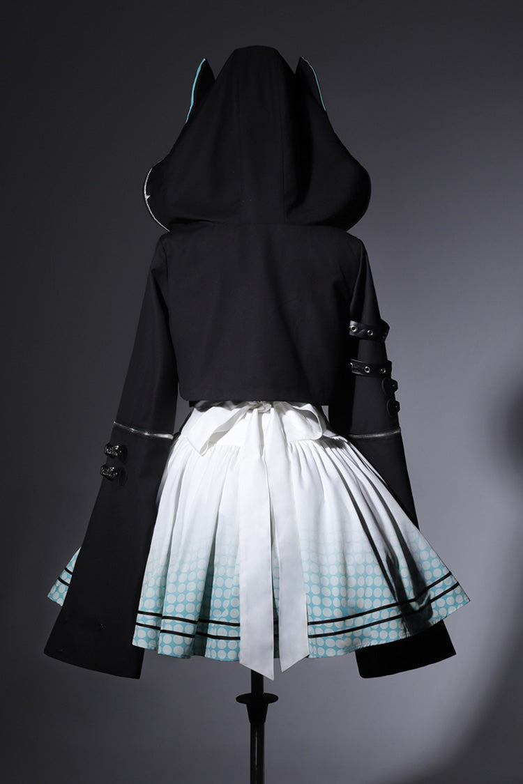 Black/White [Electronic Cat] Print Future Suit Gothic Cool Lolita Dress