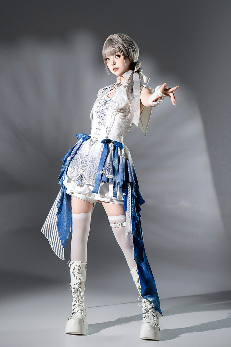 White [Dragon Bones] Chinese Style Prince Handsome Ouji Lolita Shorts