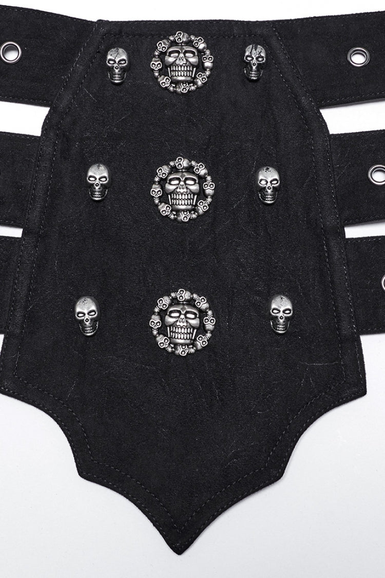 Black Skull Eyelets Buckle Men's Punk Belt