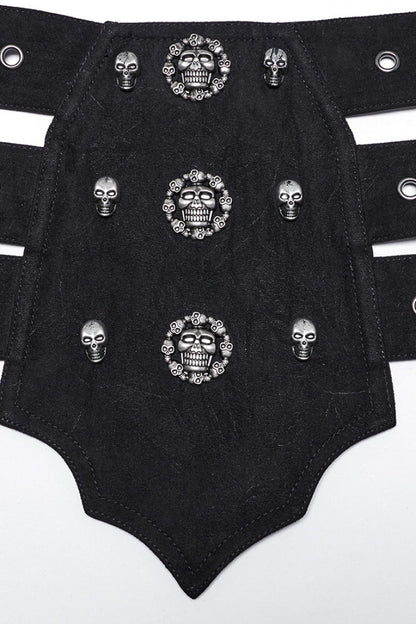 Black Skull Eyelets Buckle Men's Punk Belt