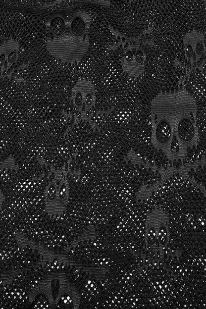 Skull Print Stitching Mesh Womens Steampunk Vest 2 Colors