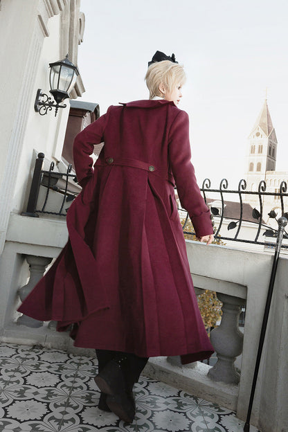 Red [The Legend of Dracula] Bat Collar Long Sleeves Prince Handsome Ouji Lolita Coat