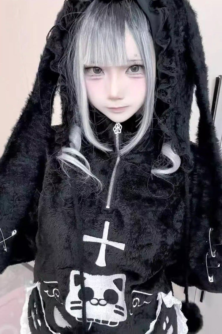 [Lop-eared Rabbit] Long Rabbit Ears Jirai Kei Lolita Knitted Hat