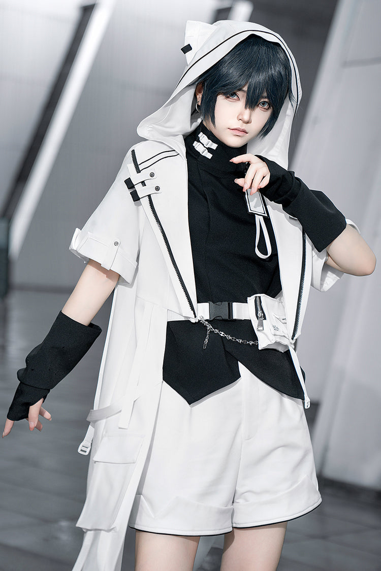 White [White Cat] Functional Style Ouji Fashion Prince Handsome Lolita Cat Ears Coat