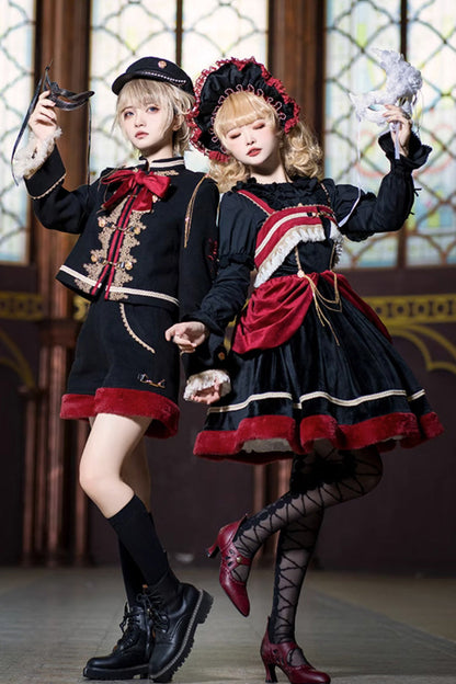 Red/Black Dark Baroque Classic Ouji Lolita Coat