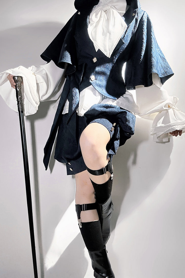 Blue [Rabbit Hunt] Bowknot Vintage Prince Ouji Lolita Coat
