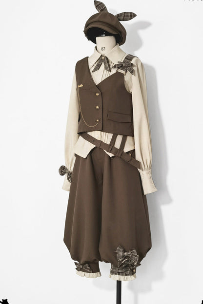 Coffee Brown Cute and Handsome Secret Morning Post Series Ouji Lolita Vest