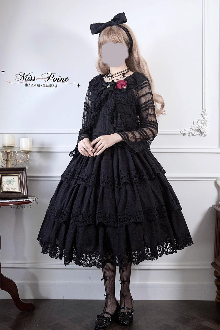 Black [Forest Waltz] Embroidery Sweet Elegant Lolita Suspender Top