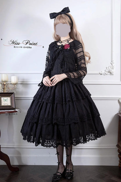 Black [Forest Waltz] Embroidery Sweet Elegant Lolita Suspender Top