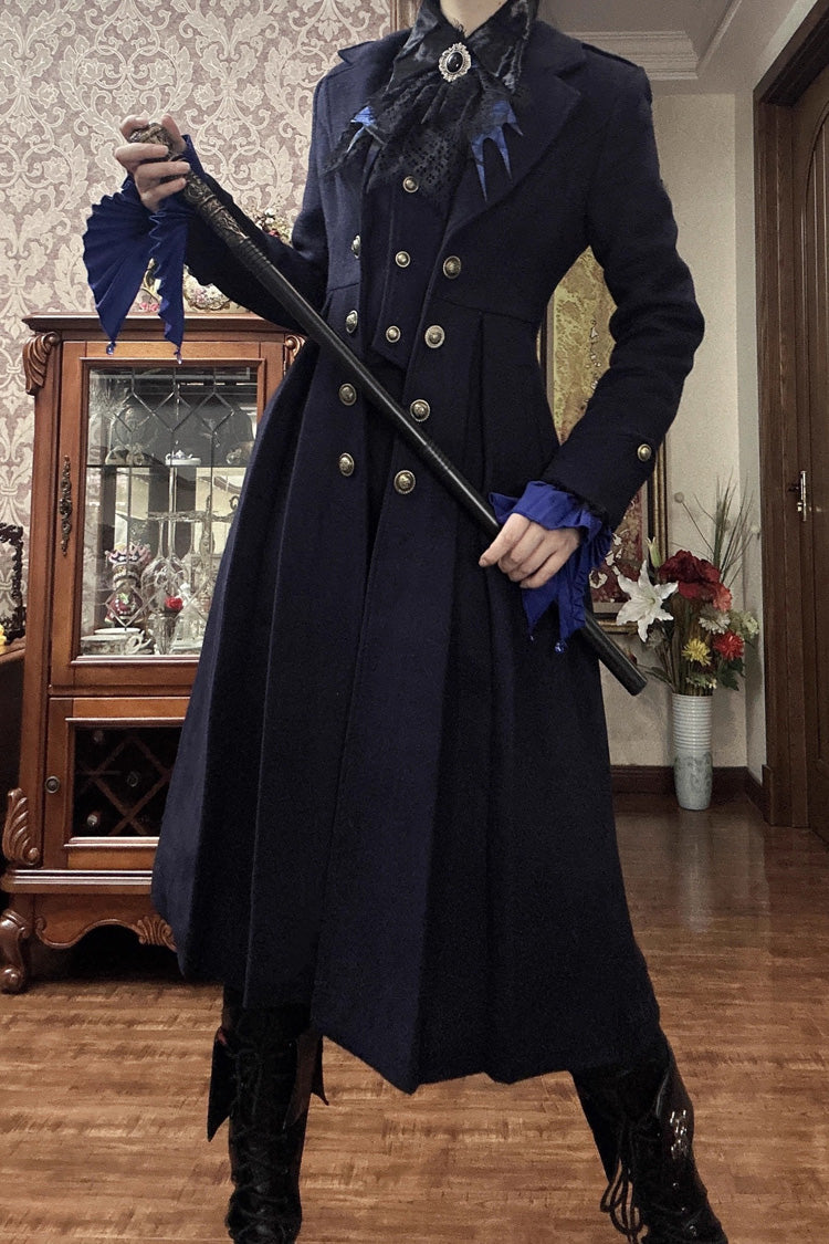 [Paranoid’s Punishment ] Wool Long Sleeves Slim Gothic Lolita Trench Coat 4 Colors