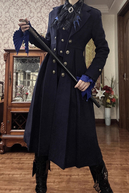 [Paranoid’s Punishment ] Wool Long Sleeves Slim Gothic Lolita Trench Coat 4 Colors