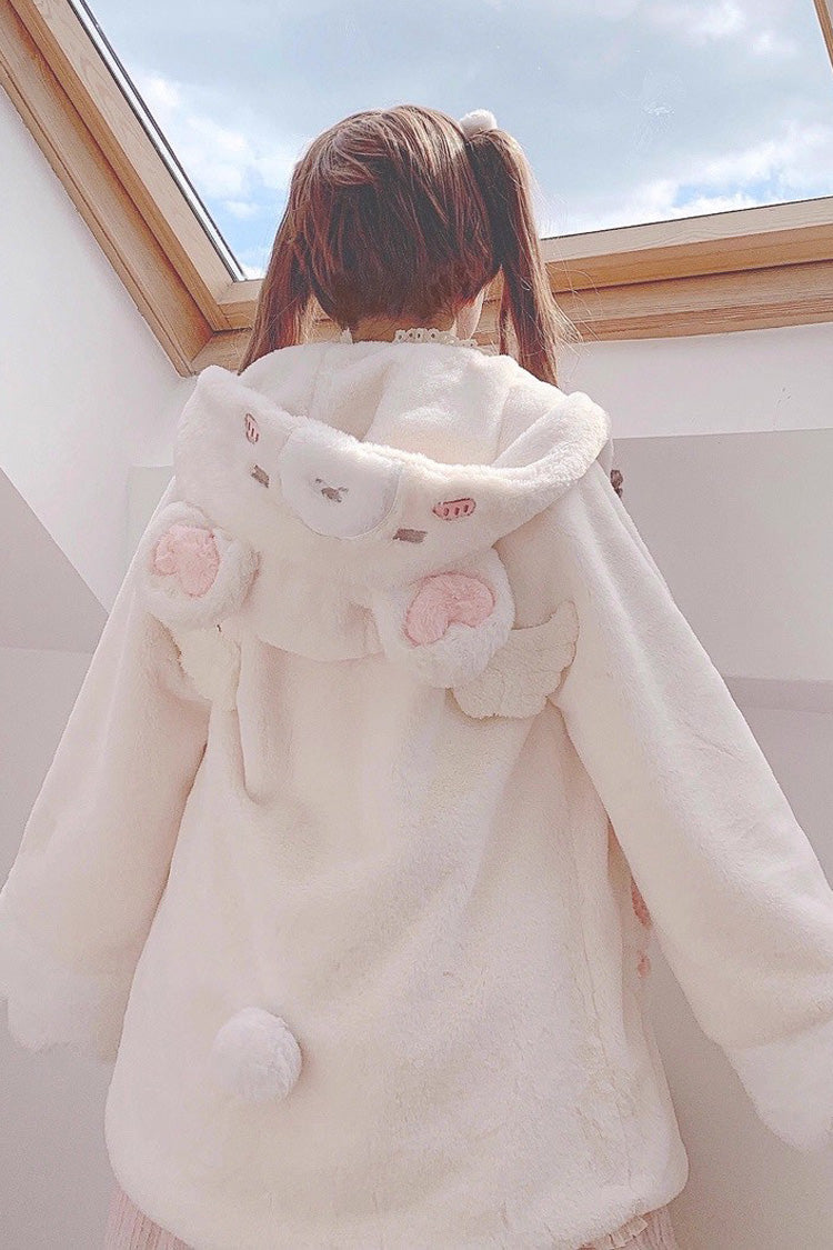 [Sleepy Bear and Cat] Long Sleeves Hooded Sweet Lolita Coat 3 Versions