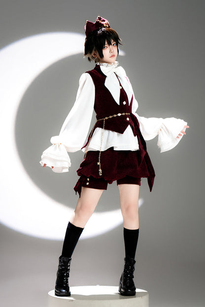 Red [Rabbit Hunt] Sweet Prince Handsome Ouji Lolita Vest