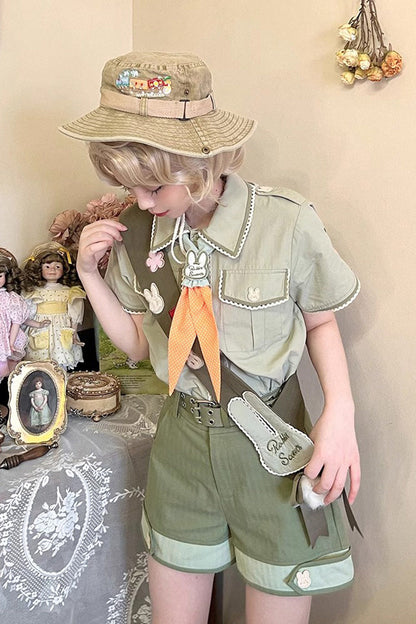 Green Bunny's Spring Journey Ouji Lolita Shorts