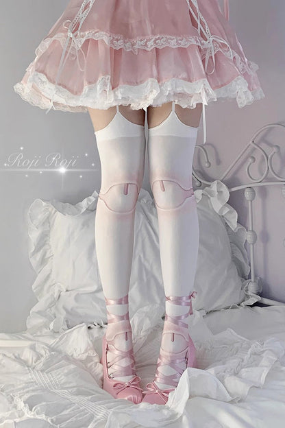 Nude Pinky Doll Tights Print Sweet Lolita Tights 3 Versions