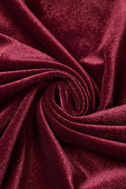Red Floral Embroidery Diamante Velvet Hooded Women's Gothic Cloak