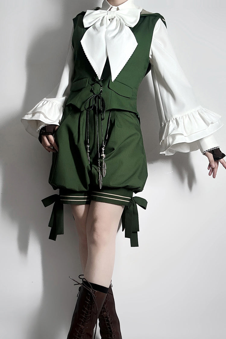 Green [Rabbit Feather] Sweet Prince Handsome Ouji Lolita Vest