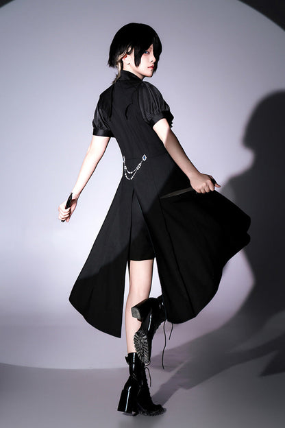 Black [Deep Music] Short Sleeves Gothic Elegant Ouji Lolita Four-piece Set