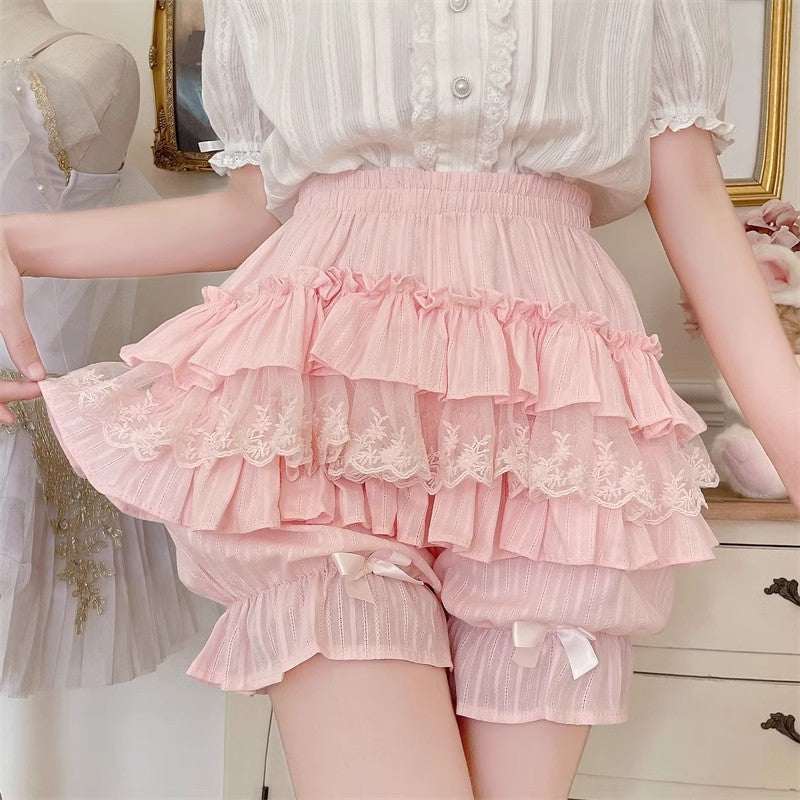Lace Cotton Layered Lolita Pumpkin Pants 4 Colors