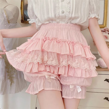 Lace Cotton Layered Lolita Pumpkin Pants 4 Colors