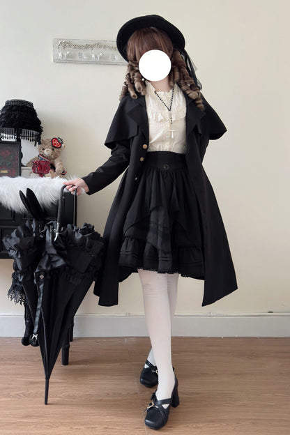 Black [Rich Girl] Long Sleeves Gothic Lolita Coat