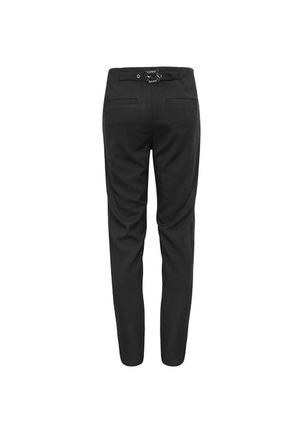 Black Webbing Twill Suit Material Side Pocket Floral-Shaped Men's Gothic Pants