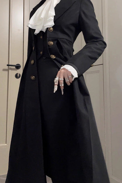 [Paranoid’s Punishment ] Long Sleeves Slim Gothic Lolita Trench Coat 2 Colors