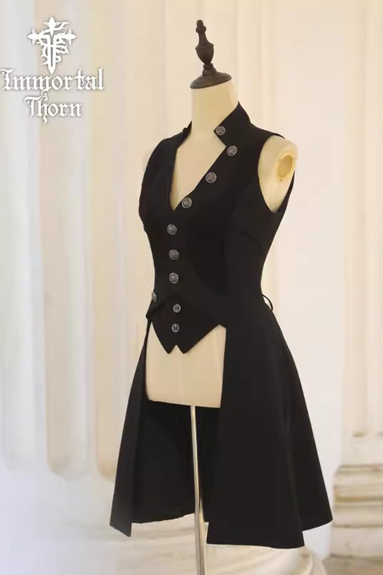 Black The Eternal Poem of True Night Sleeveless Vintage Elegant Prince Ouji Lolita Vest Coat