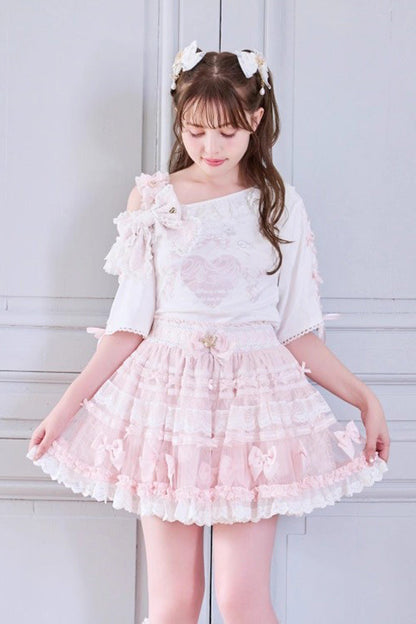 Sweet Ruffle Bowknot Lace Plus Size Japanese Lolita Skirt 3 Colors