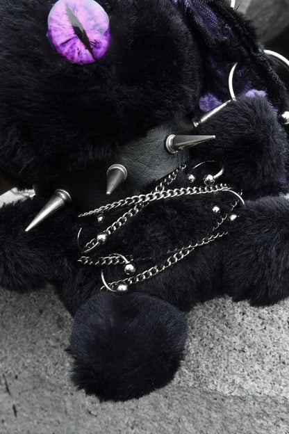 Black/Purple [Demon Bunny One-Eyed Doll] Chain-Decorated Gothic Lolita Crossbody Bag