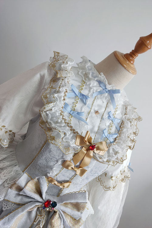 Blue Hanayome Bowknot Princess Multi-Layer Ruffled Sweet Lolita JSK Dress