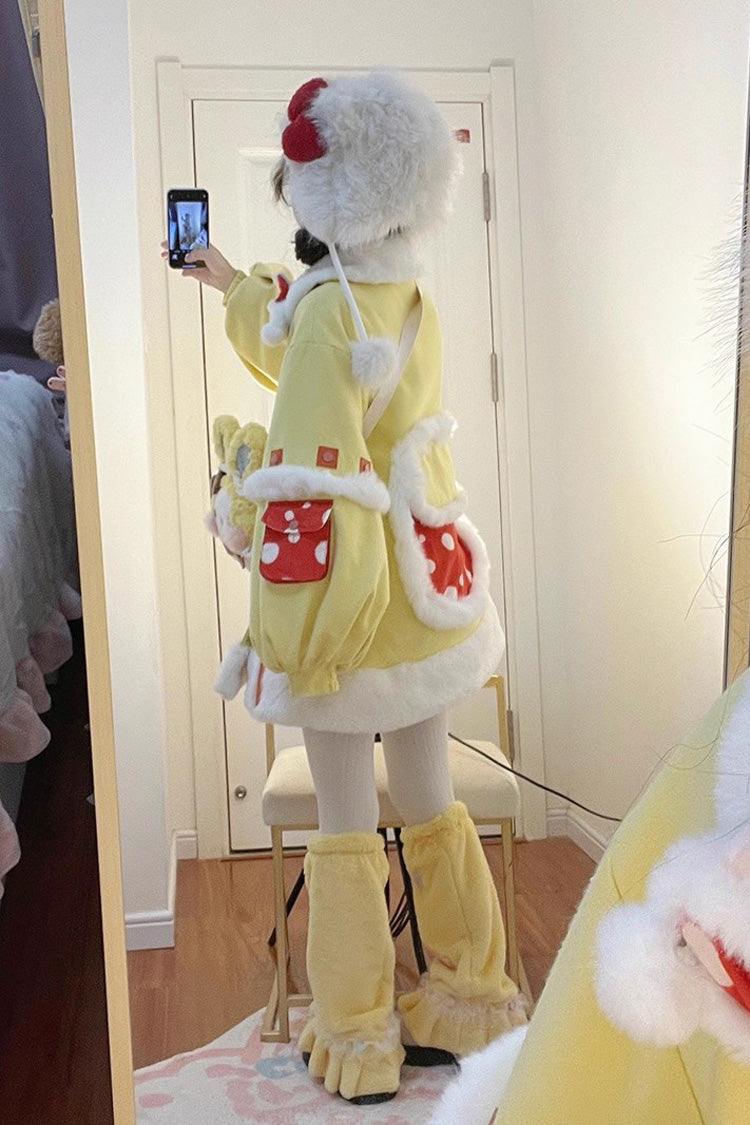 Yellow [Mushroom House] Long Sleeves Embroidery Bowknot Sweet Lolita Coat