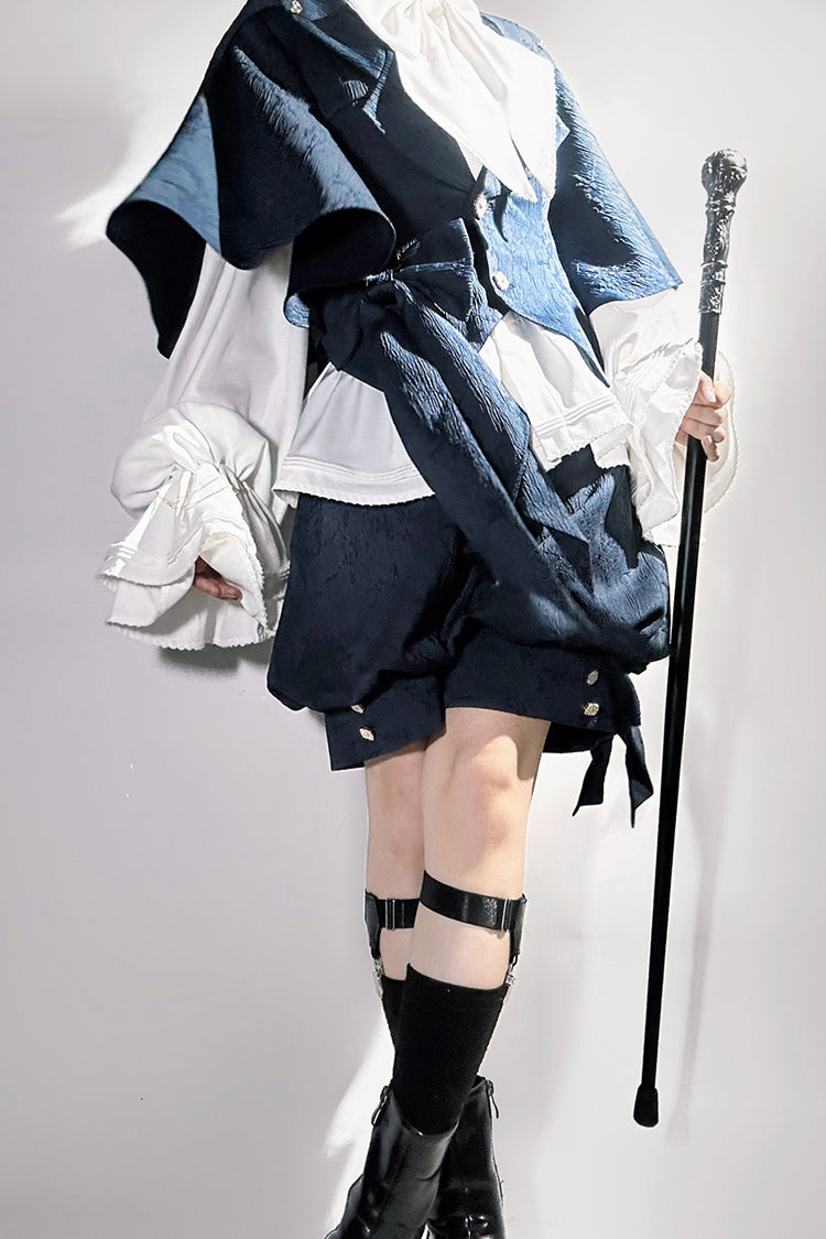 Blue [Rabbit Hunt] Bowknot Vintage Prince Ouji Lolita Coat