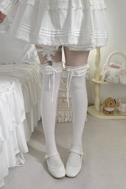 Sweet Ruffle Bowknot Lace Ballet Lolita Over-the-knee Socks 6 Colors