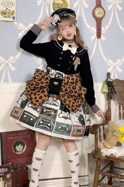 Brown Polka Dot Print Bowknot Shaped Sweet Lolita Backpack