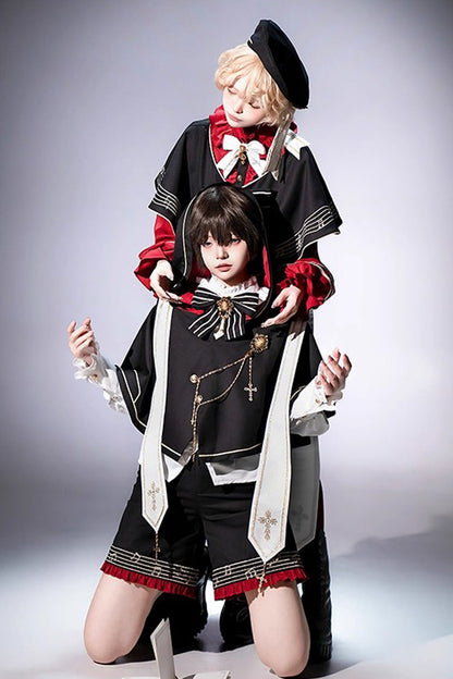 Black [The Choir of The Church] Ouji Fashion Gothic Prince Lolita Set (Older Brother Version)