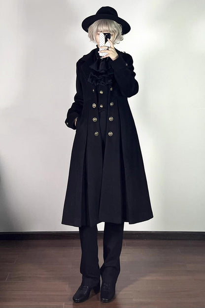 [Paranoid’s Punishment ] Wool Long Sleeves Slim Gothic Lolita Trench Coat 4 Colors
