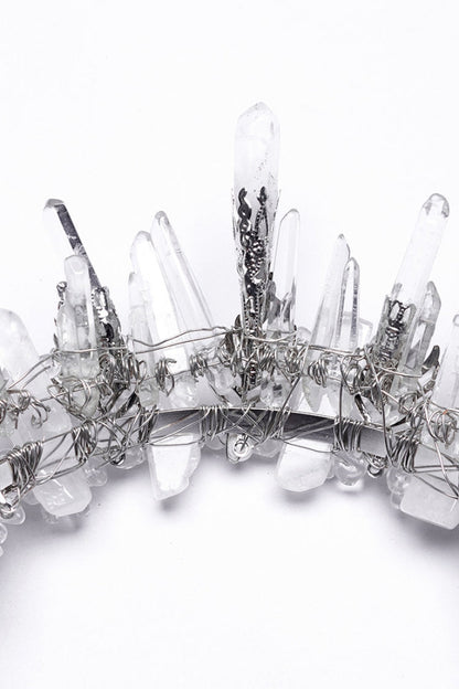 White Irregular Beaded Women's Gothic Crystal Headwear
