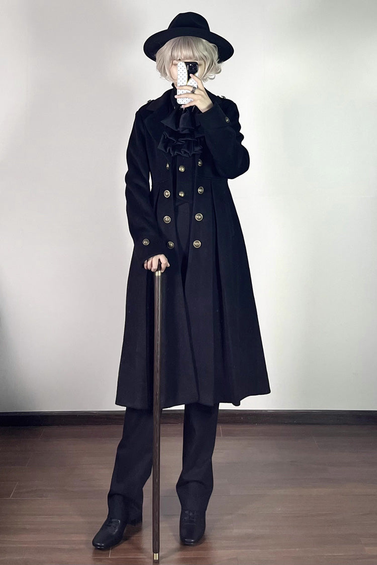 [Paranoid’s Punishment ] Wool Long Sleeves Slim Gothic Lolita Trench Coat 4 Colors