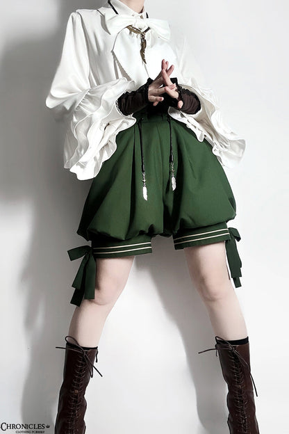 Green [Rabbit Feather] Sweet Prince Handsome Ouji Lolita Shorts