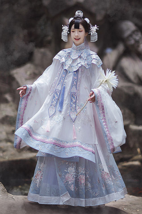 Embroidery Long Coat Horse Noodles Hanfu Dress